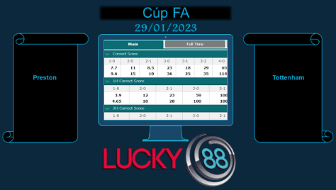 LUCKY88 Preston vs Tottenham, Soi kèo bóng đá hôm nay 29/01/2023, Cúp FA