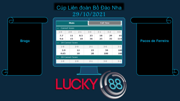 LUCKY88 Braga vs Pacos de Ferreira , Soi kèo bóng đá hôm nay 29/10/2021, Cúp Liên đoàn Bồ Đào Nha