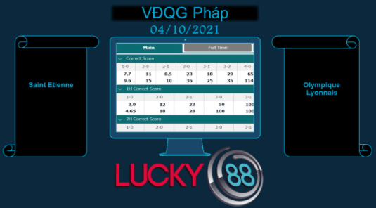 LUCKY88 Saint Etienne vs Olympique Lyonnais , Soi kèo bóng đá hôm nay 04/10/2021, VĐQG Pháp