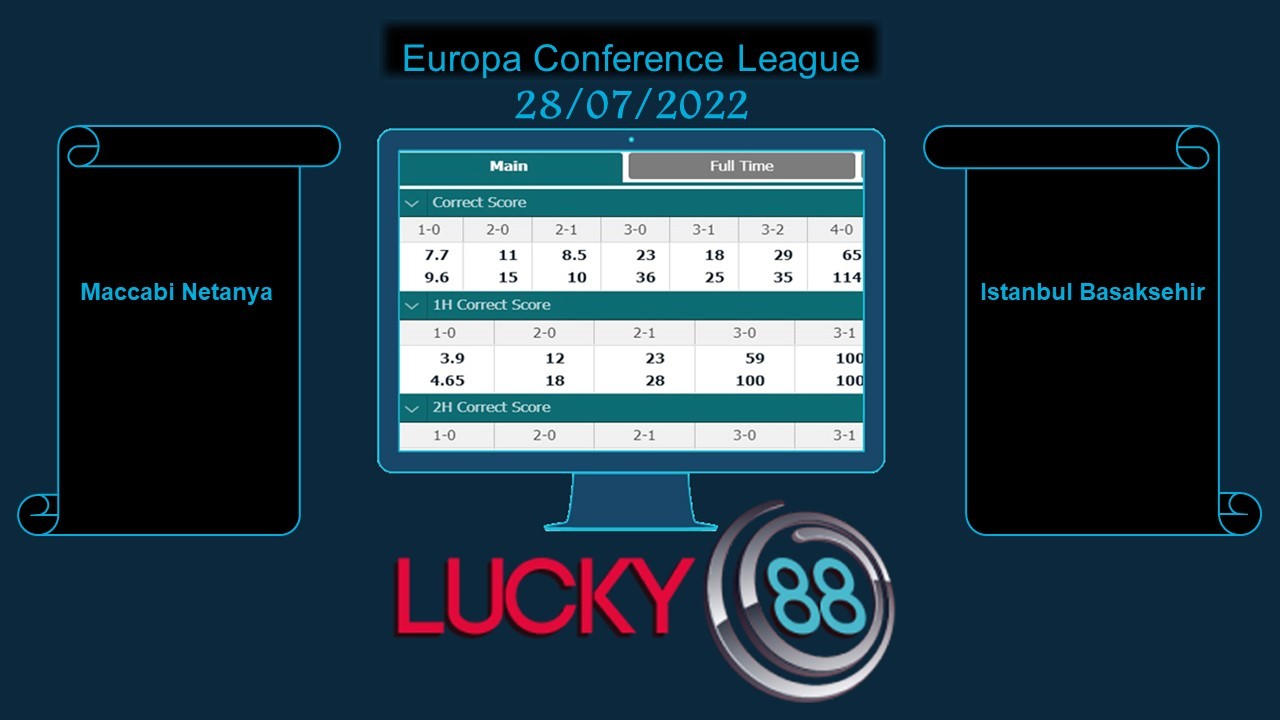 LUCKY88 Maccabi Netanya vs Istanbul Basaksehir , Soi kèo bóng đá hôm nay 28/07/2022,  Europa Conference League