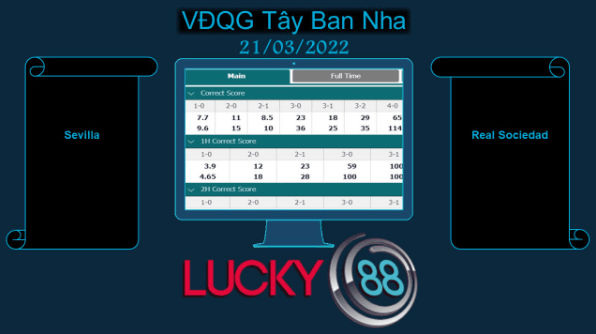 LUCKY88 Sevilla vs Real Sociedad , Soi kèo bóng đá hôm nay 21/03/2022, VĐQG Tây Ban Nha