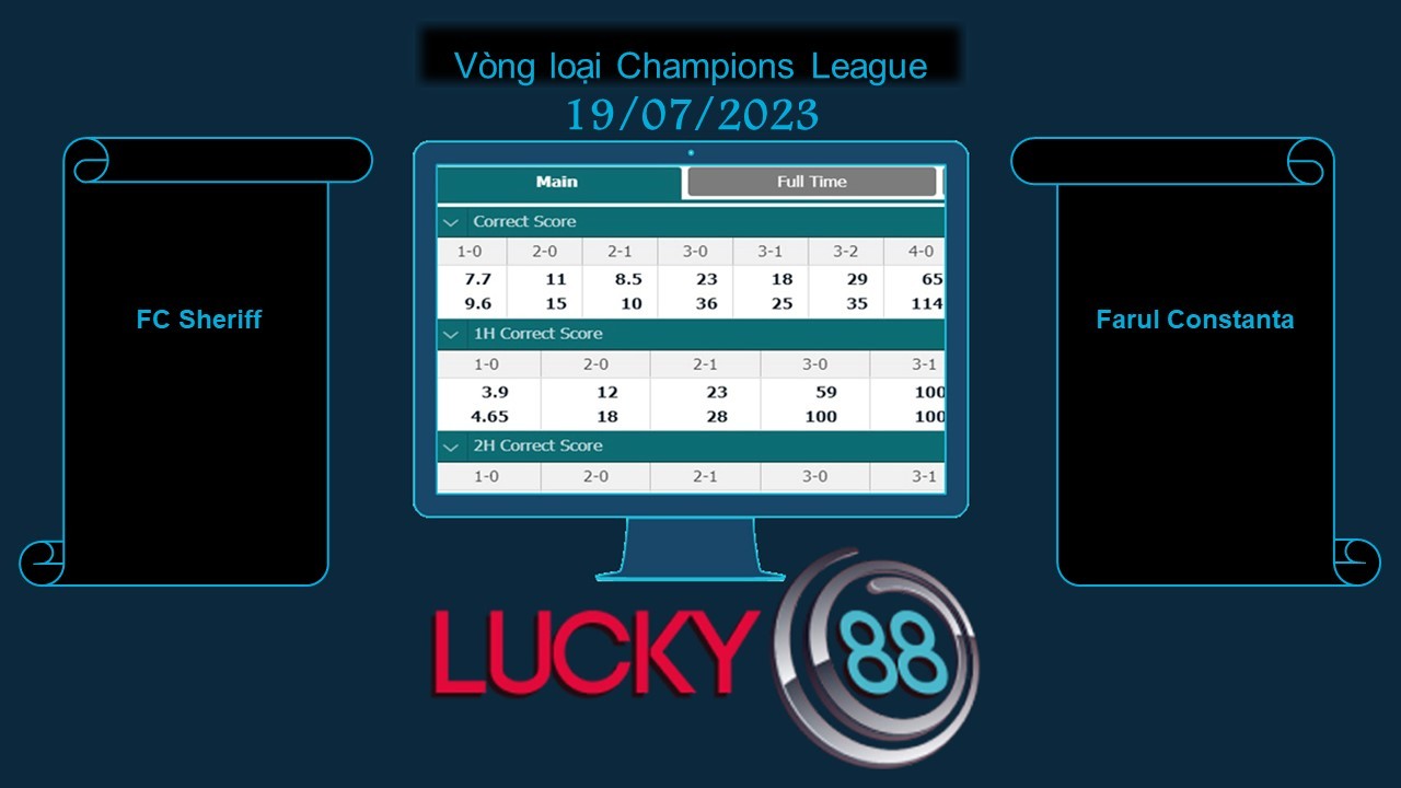 LUCKY88 FC Sheriff vs Farul Constanta , Soi kèo bóng đá hôm nay 19/07/2023, Vòng loại Champions League
