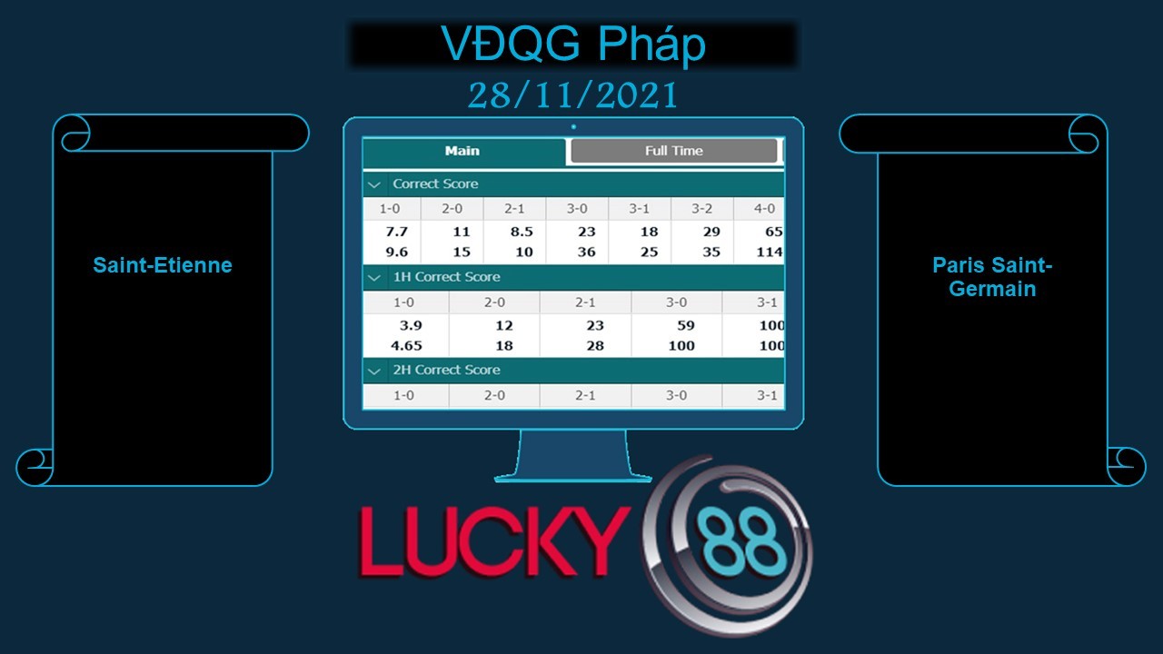 LUCKY88 Saint-Etienne vs Paris Saint-Germain  , Soi kèo bóng đá hôm nay 28/11/2021, VĐQG Pháp