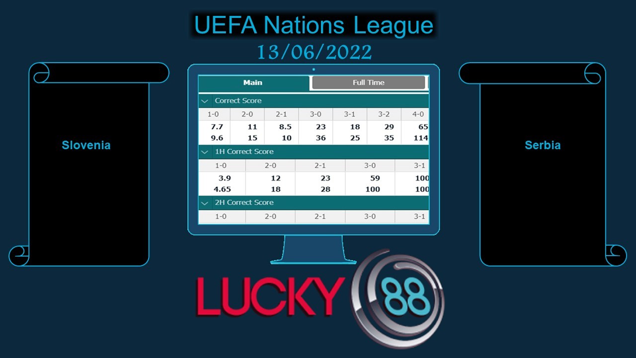 LUCKY88 Slovenia vs Serbia , Soi kèo bóng đá hôm nay 13/06/2022, UEFA Nations League