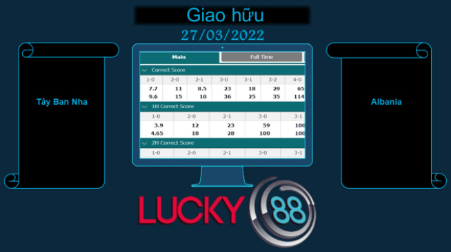 LUCKY88 Tây Ban Nha vs Albania , Soi kèo bóng đá hôm nay 27/03/2022, Giao hữu