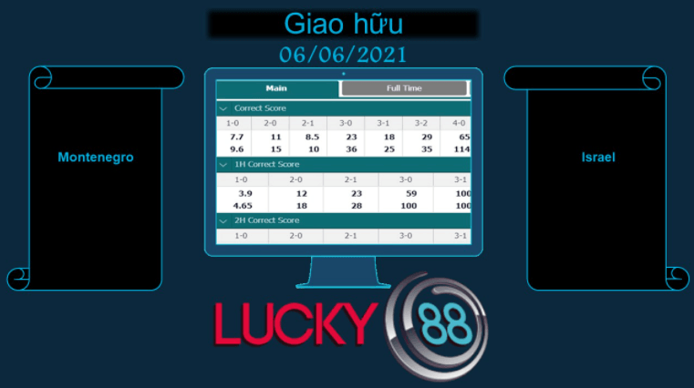 LUCKY88 Montenegro vs Israel , Soi kèo bóng đá hôm nay 06/06/2021, Giao hữu