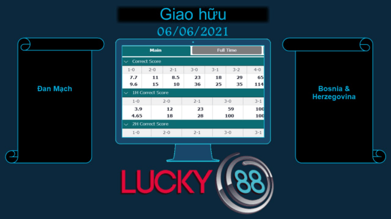 LUCKY88 Đan Mạch vs Bosnia Herzegovina , Soi kèo bóng đá hôm nay  06/06/2021, Giao hữu